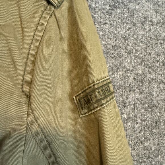 Abercrombie & Fitch Jacket Womens Medium Green Military Y2K Vtg Zip Up Pockets - Picture 8 of 10